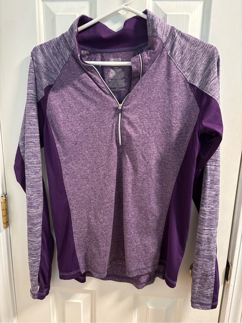 Danskin Two-Tone Purple Quarter-Zip Active Pullover medium 8-10